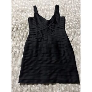 BCBGMaxazria Mitzi Satin Little Black Dress Cocktail Formal Bodycon Size 10p